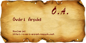 Óvári Árpád névjegykártya
