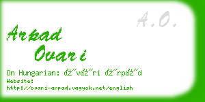 arpad ovari business card